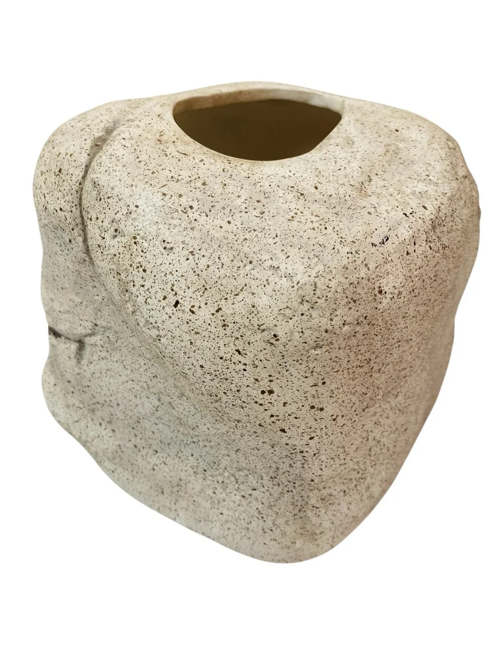 Ceramic Faux Stone Tissue Box Cover 6.5” x 6.5”